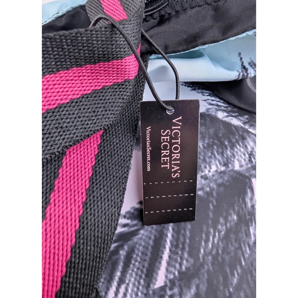 Victoria's Secret Pink Tropical Palm Tree Backpack Nylon Travel Bag NWT - Picture 7 of 11